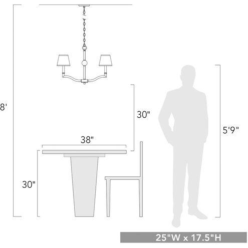 Size reference view of the chandelier – 30 inch wide