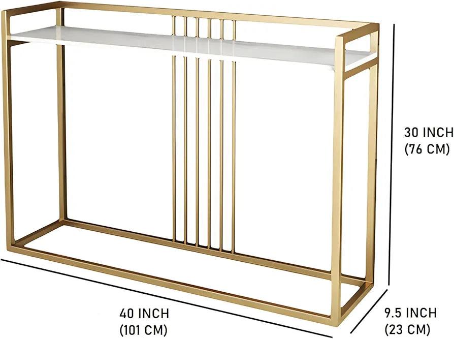 Size reference of gold iron frame console table