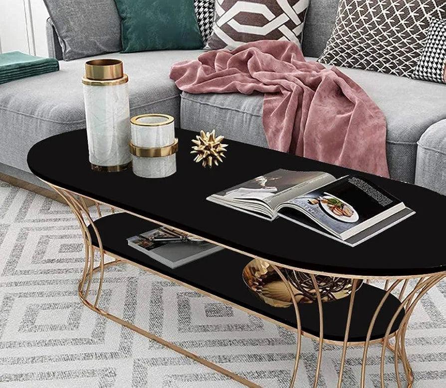 Full view of the coffee table placed in a luxury living room