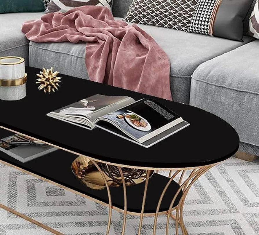 Zoomed-in view highlighting table material and finish in a modern living room setup