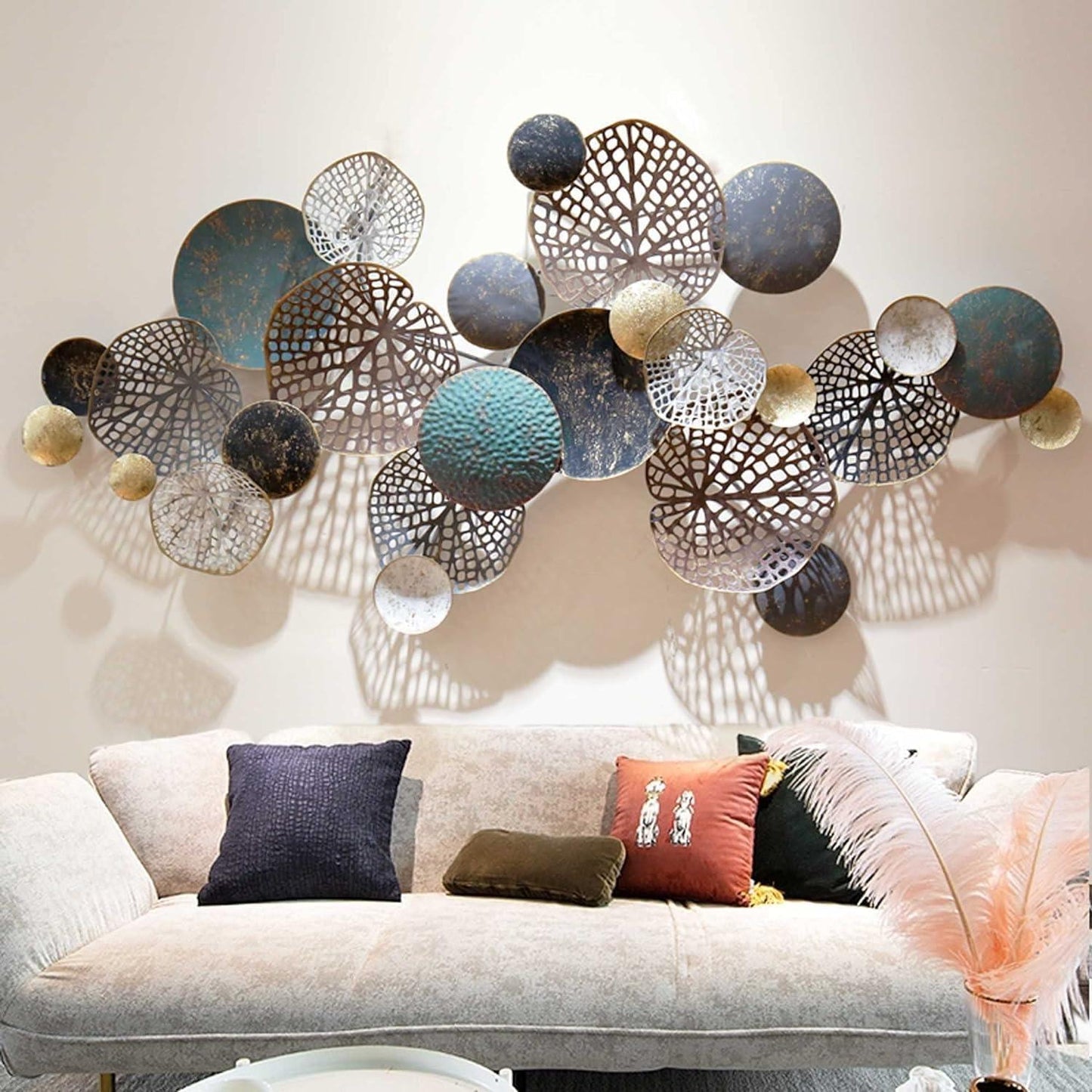 N I CREATIONS contemporary wall sculptures with intricate designs in metal, adding elegance to home decor