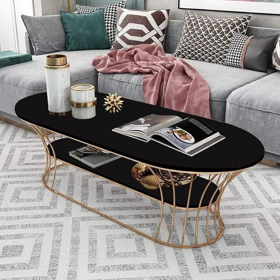 Styled coffee table in a bright living space – perfect for modern interiors