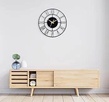 N I CREATIONS Analog Wall Clock with Black and Gold Design for Home Decoration