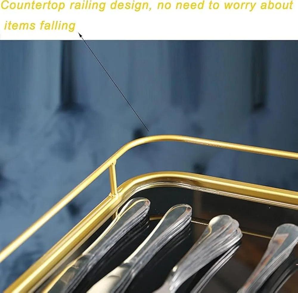 Elegant N I CREATIONS Bar Trolley with countertop railing design to prevent items from falling