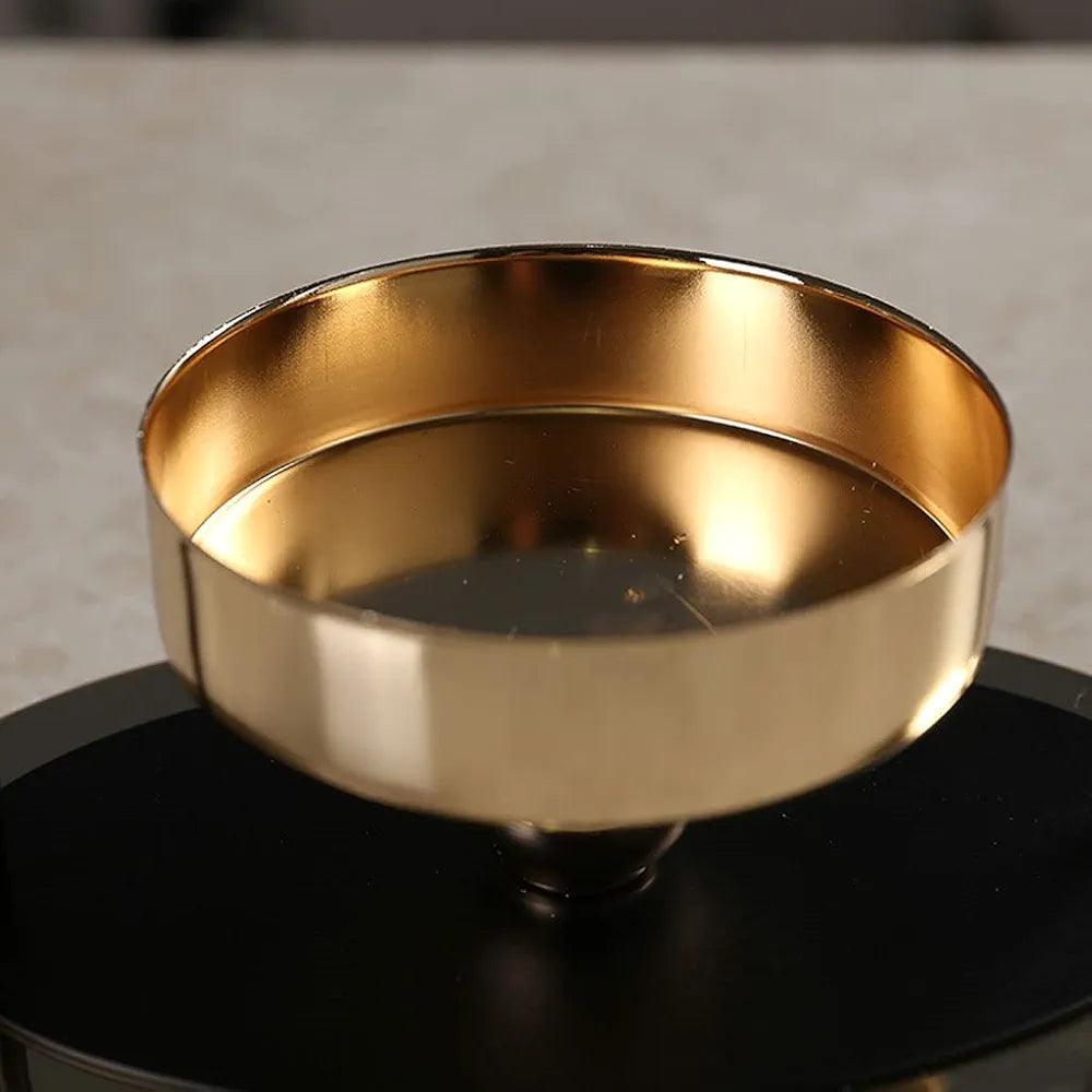 Elegant gold candlestick holder pillar with a sleek design for stylish home decoration