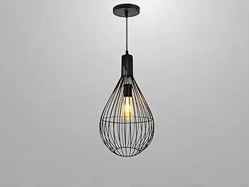 N I CREATIONS Modern Ceiling Lamp in Black Wire Design with Edison Bulb for Unique Home Decor