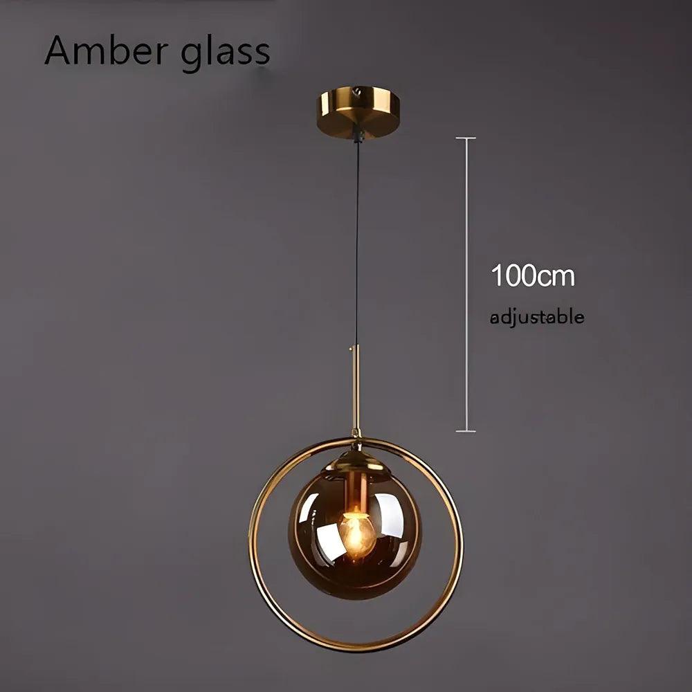 Size and dimensions of the golden grey glass ceiling light