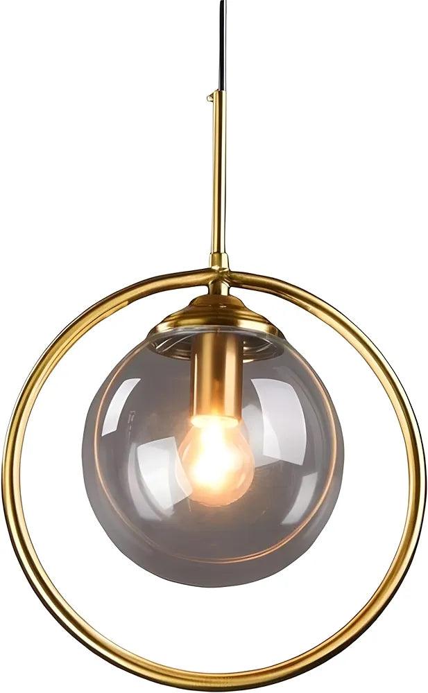 N I CREATIONS Modern Ceiling Light with a Glass Sphere and Gold Accent for Stylish Home Decor