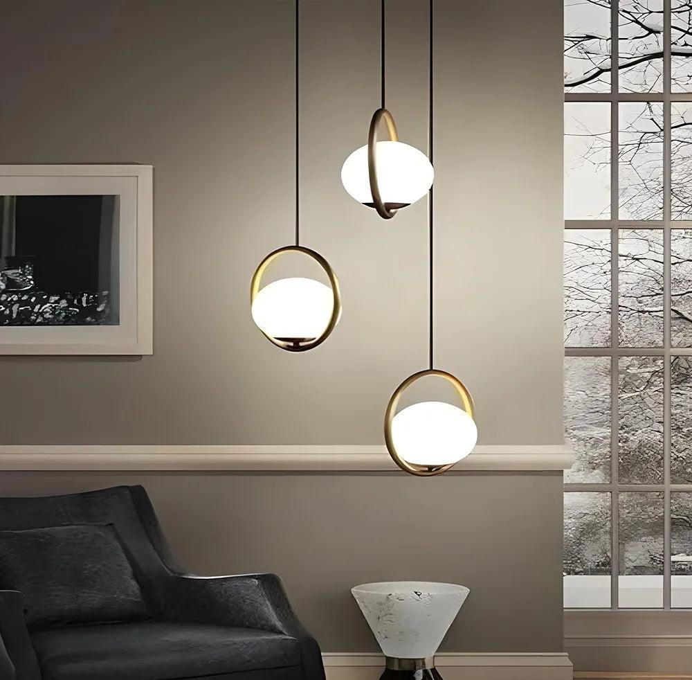 Elegant hanging ceiling light lamp trio with a modern design for stylish home decor
