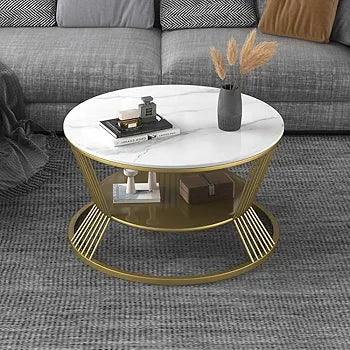 Living room setup with designer coffee table