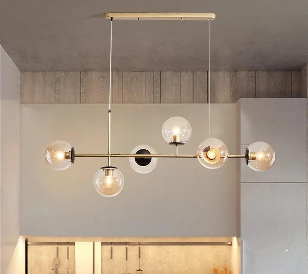 Modern N I CREATIONS chandelier ceiling lamp pendant featuring five glass globes for elegant home decor