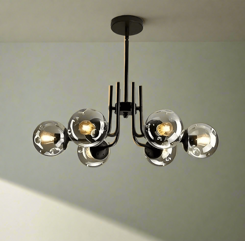 Stylish N I CREATIONS chandelier pendant lamp ceiling with glass globes for modern home decor
