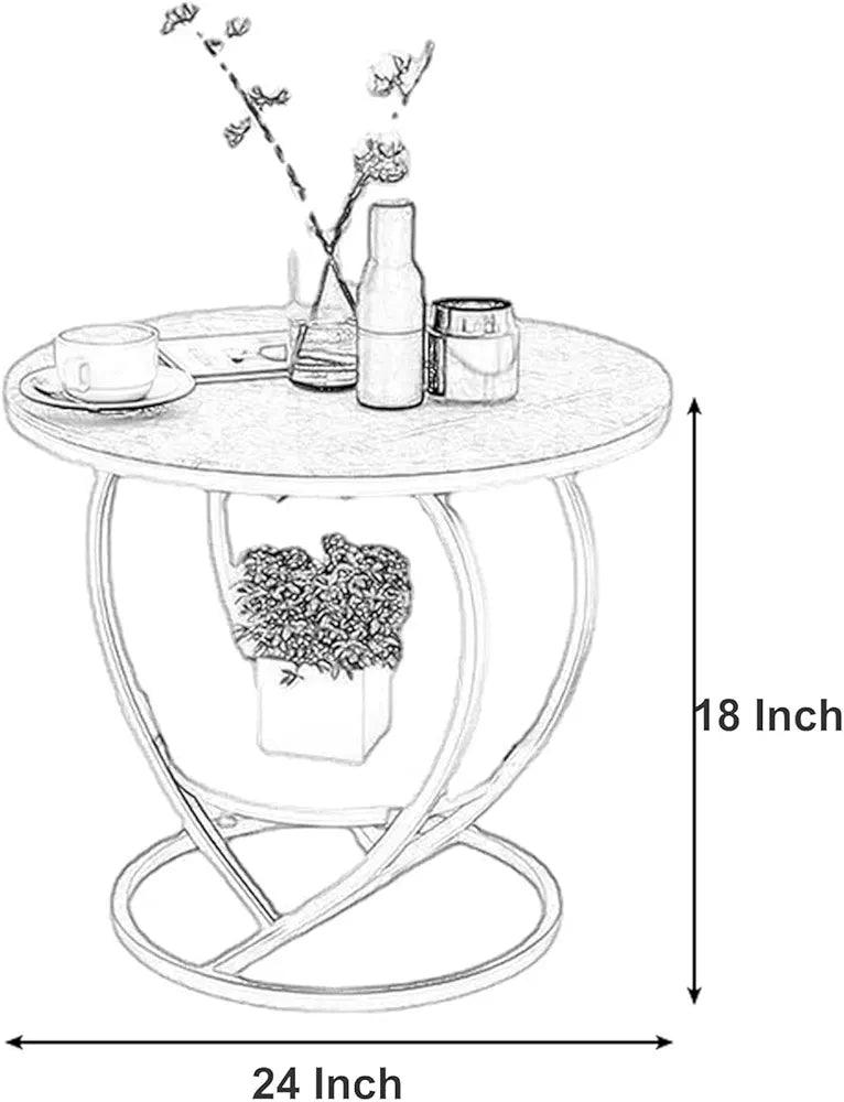 Size reference of heart coffee table – compact & stylish build