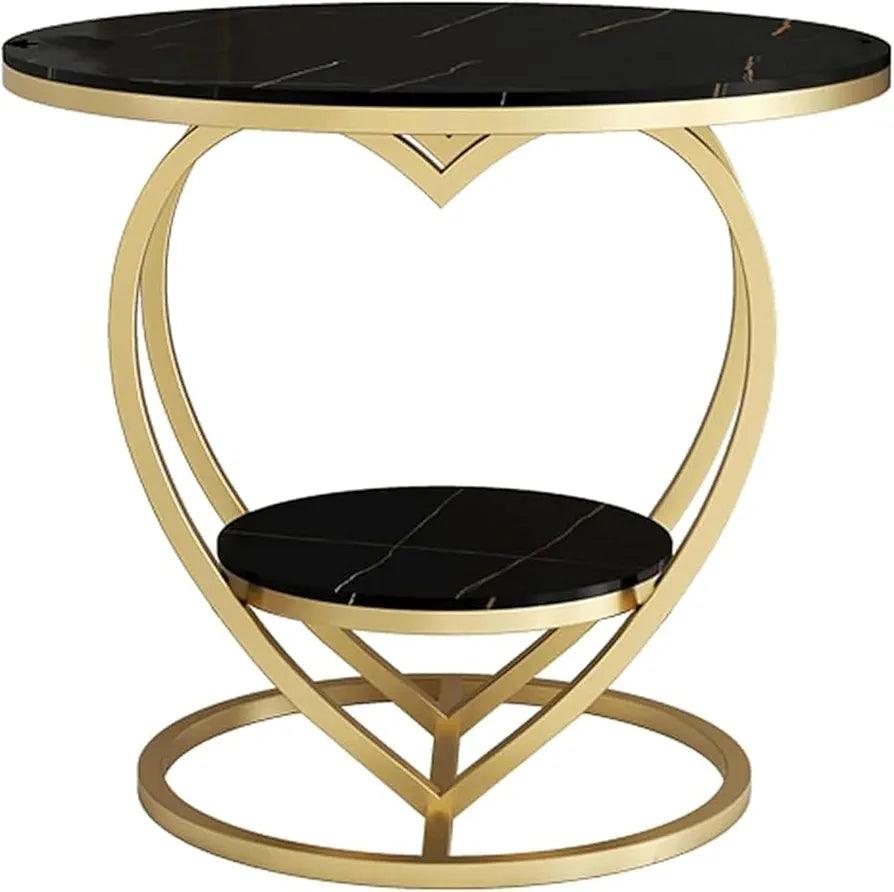 Elegant heart-shaped table on white background – product showcase