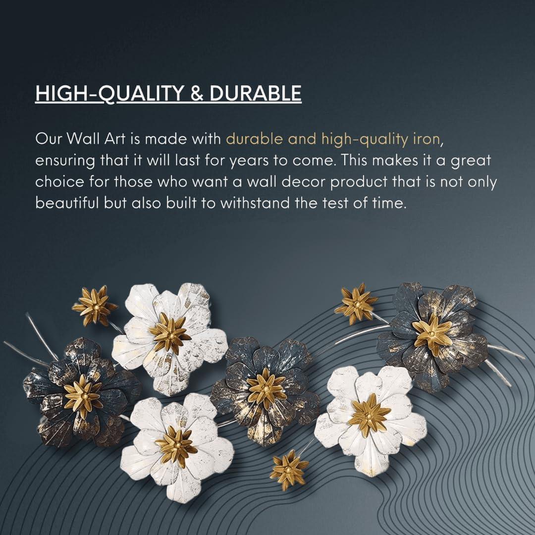 N I CREATIONS Metal Wall Art Decor featuring durable iron floral designs for timeless home elegance