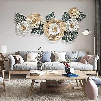 N I CREATIONS wall art featuring large decorative flowers and leaves, perfect for modern home decor