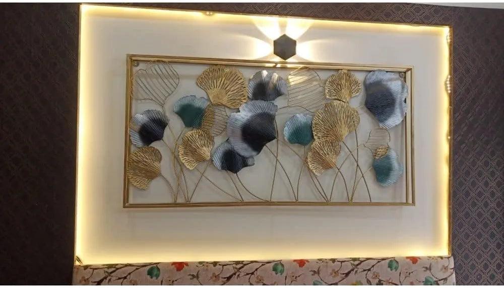 N I CREATIONS featuring gold and blue floral designs in a decorative frame