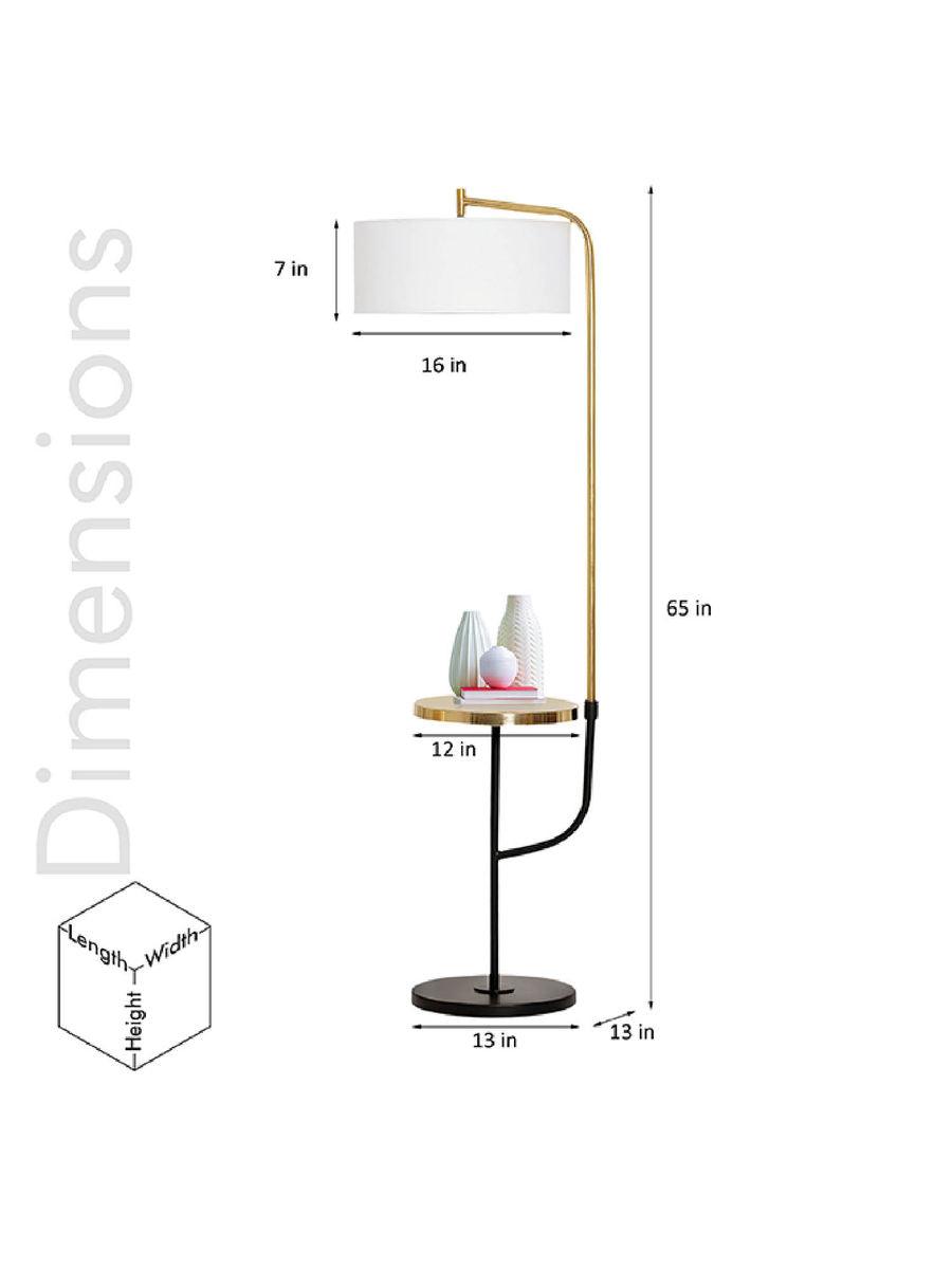 Elegant N I CREATIONS Floor Lamp with a white shade and a stylish side table for home decor