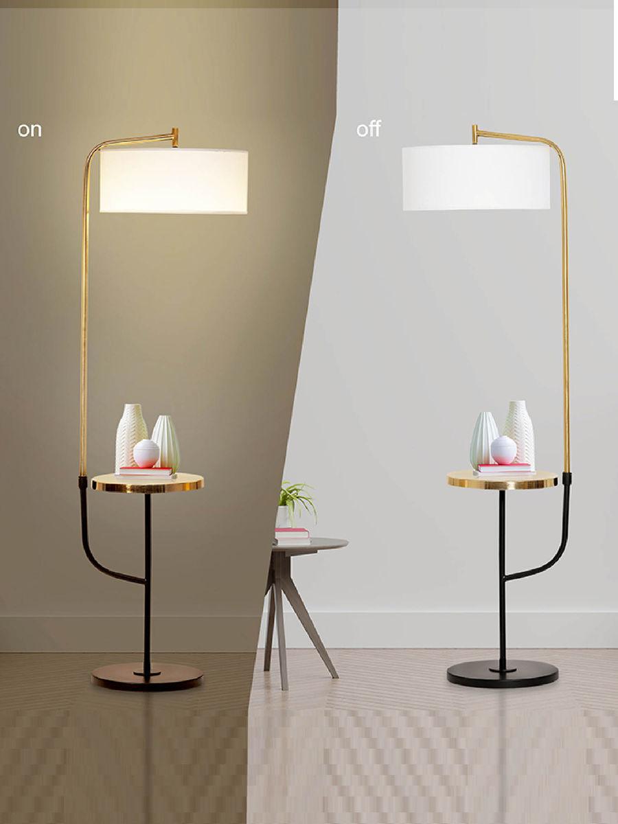 N I CREATIONS stylish floor lamp with a sleek design and built-in table for home decor