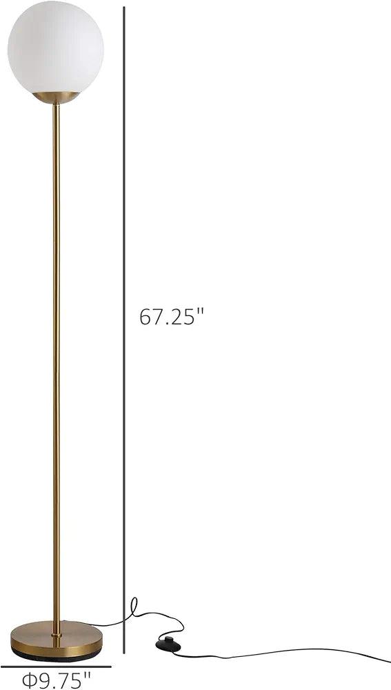 N I CREATIONS elegant floor lamp standing with a modern design and white glass shade, 67.25 inches tall