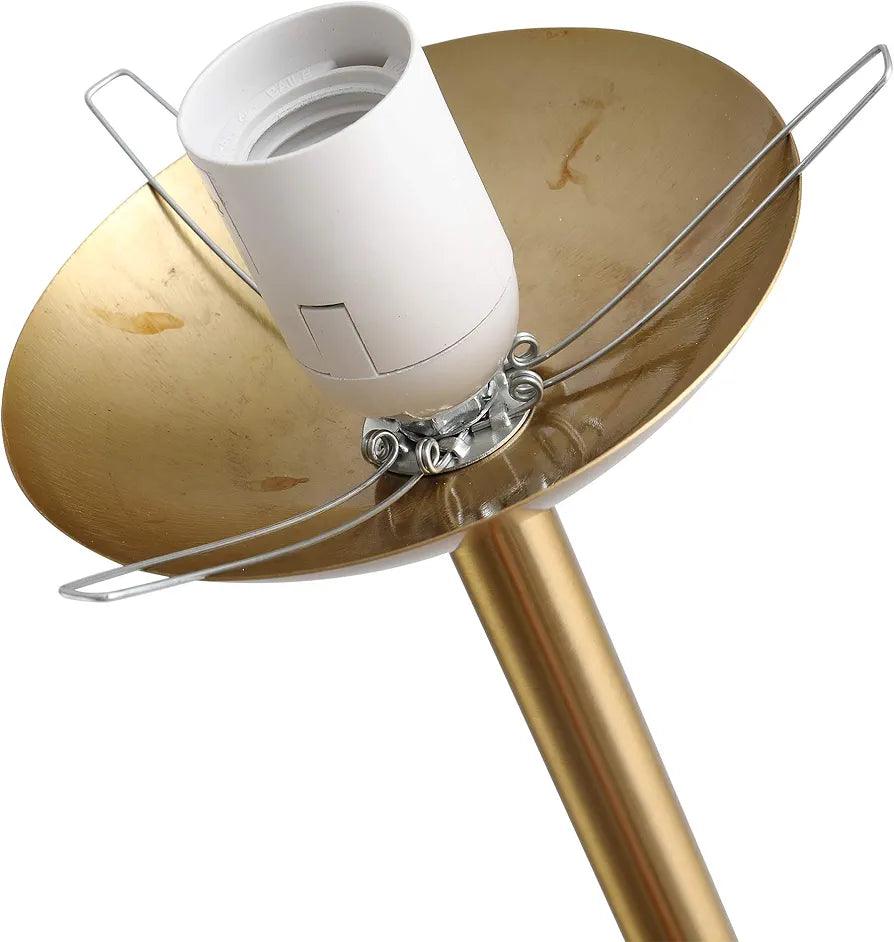 N I CREATIONS modern floor lamp standing with a sleek metallic design and circular shade