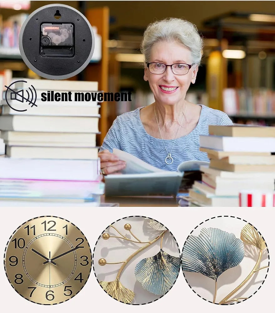 N I CREATIONS floral wall clock with elegant design and silent movement features for home decor