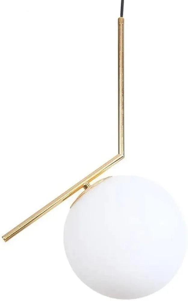 Modern N I CREATIONS Hanging lamp with a gold finish and a round white shade for stylish home decor