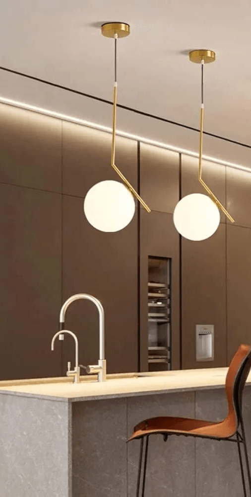 N I CREATIONS Modern Hanging Lamp with Round Shades for Stylish Home Decor