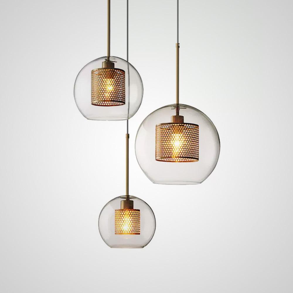 N I CREATIONS modern hanging lights with transparent globes and warm glowing bulbs for elegant home decor