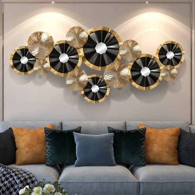 Elegant N I CREATIONS living room wall decor featuring artistic circular metallic designs for stylish interiors