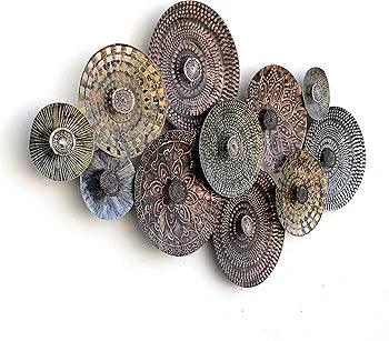 N I CREATIONS decorative metal wall art featuring intricate designs and various circular patterns