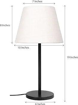 Black LED table lamp size view – 25x15x48 cm (10x6x19 inches)