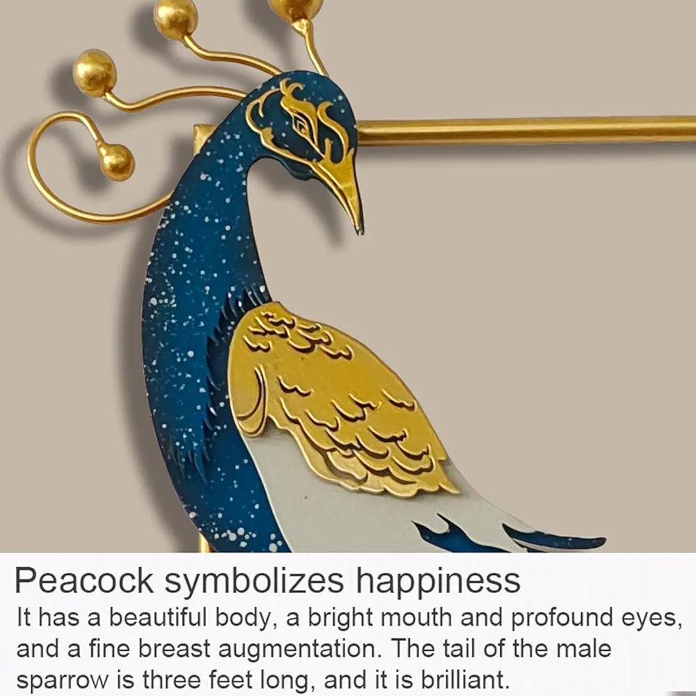Colorful peacock wall art by N I CREATIONS with intricate details and vibrant design for home decor