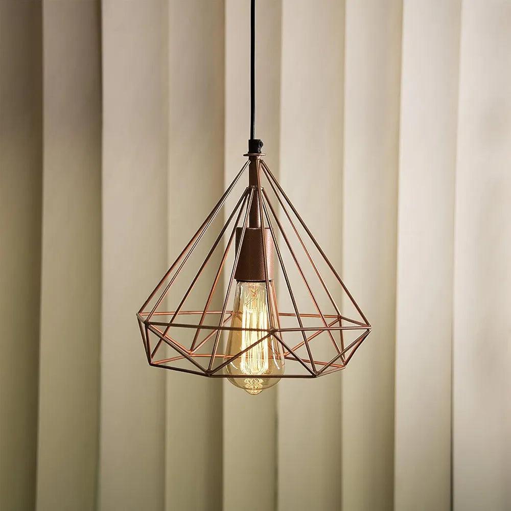 N I CREATIONS pendant light diamond cage with geometric design for stylish home decor