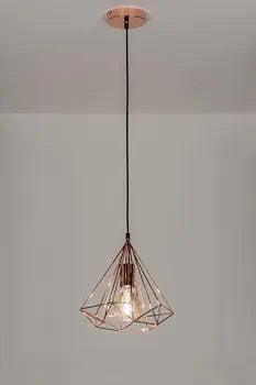 N I CREATIONS pendant light diamond cage in rose gold design for stylish home decoration