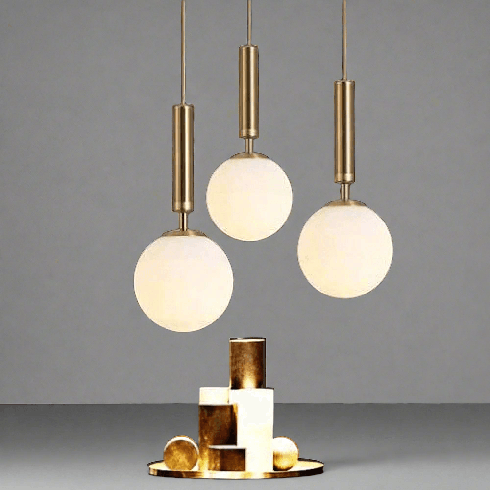 N I CREATIONS Pendant light lamp restaurant with three elegant globes and a modern design for stylish interiors