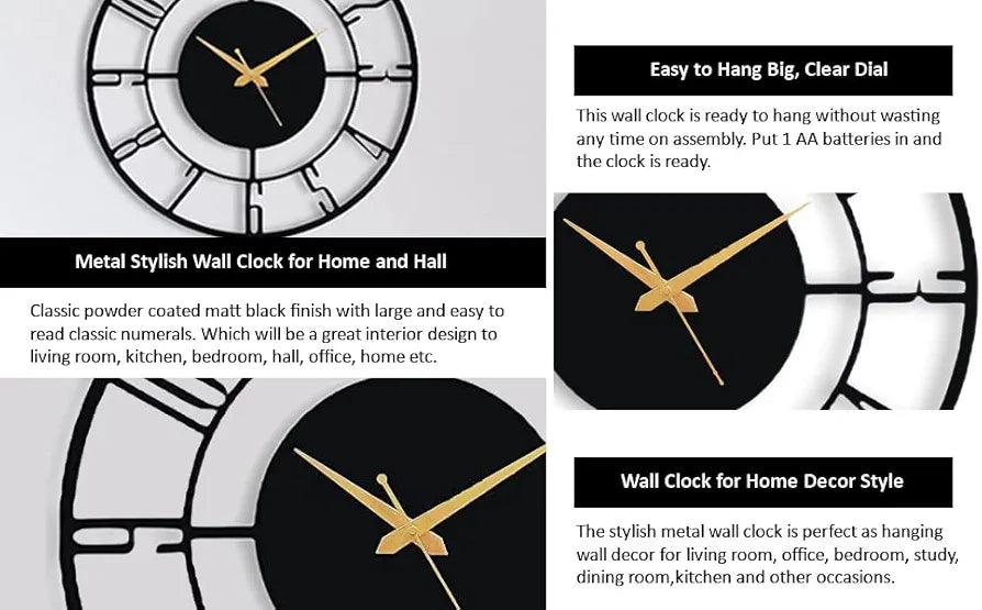 N I CREATIONS Stylish analog wall clock for home and hall with easy-to-read clear dial and modern design