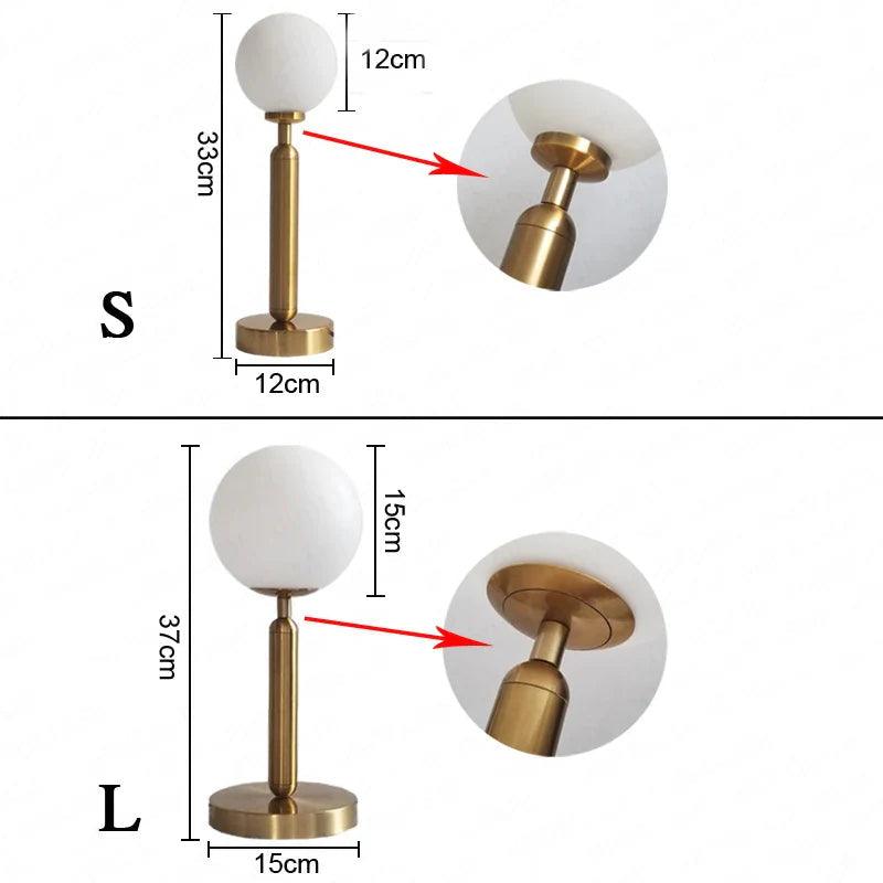 N I CREATIONS Table lamp desk with a sleek design in two sizes, featuring a stylish globe shade
