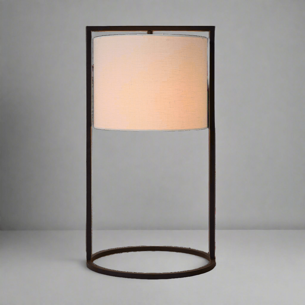 Modern N I CREATIONS table lamp with a minimalist design and soft beige shade for home decor
