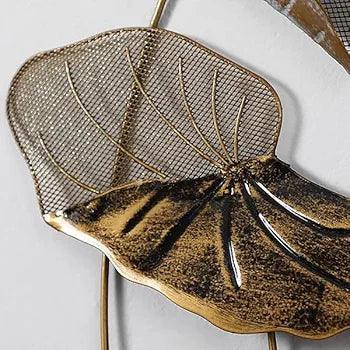 Elegant N I CREATIONS wall art featuring a gold and black leaf design for home decoration