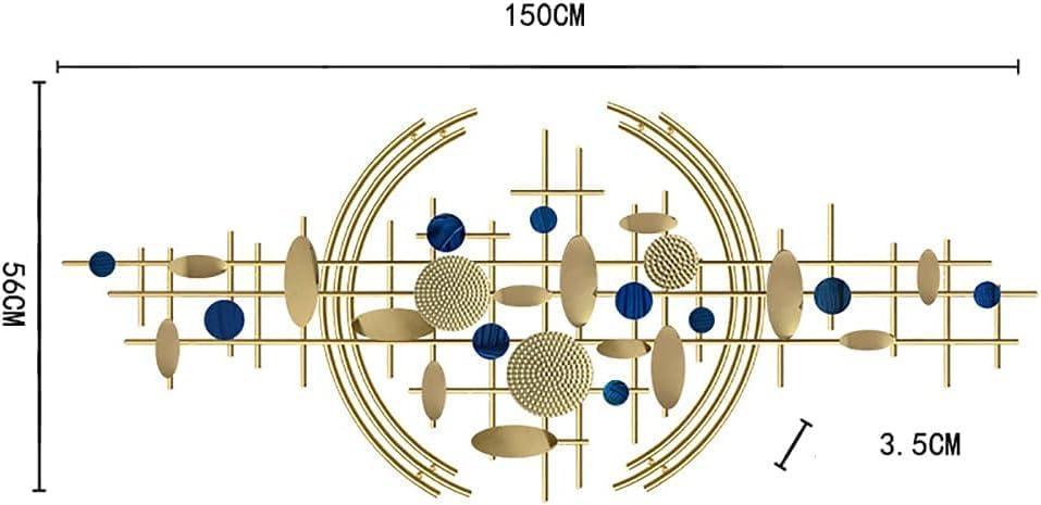 N I CREATIONS modern wall art sculpture in gold and blue, measuring 150cm x 56cm for stylish home decor