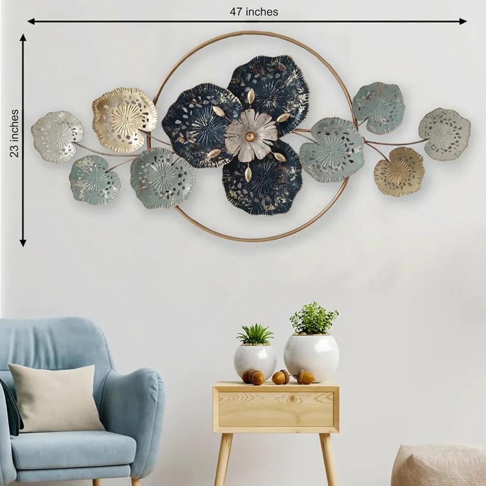 N I CREATIONS wall art featuring floral design with mixed materials for stylish home decor