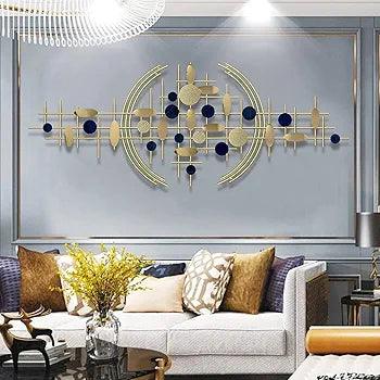 Modern N I CREATIONS wall art featuring geometric shapes and gold accents for stylish home decor