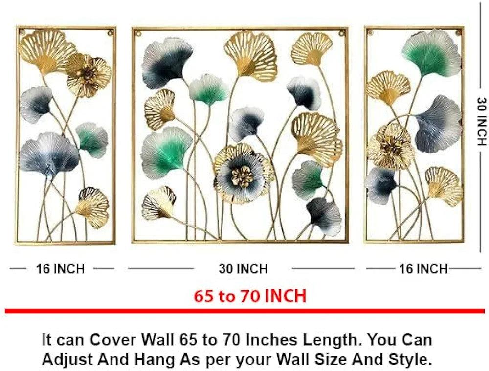 Size reference of 60x30 inch multicolour metal wall art – N I CREATIONS