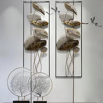 N I CREATIONS wall art featuring elegant leaf designs in a modern decorative style