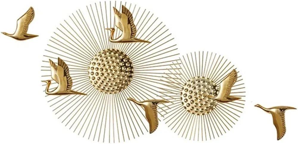 Close-up view of golden finish and handcrafted metal detailing – premium wall art by N I CREATIONS