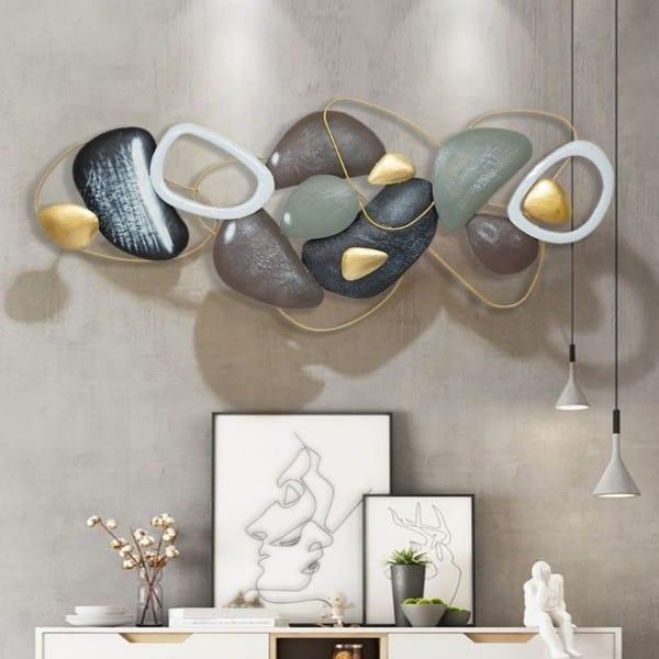 Modern abstract wall decor by N I CREATIONS featuring elegant shapes and colors for home decoration