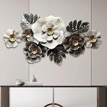 N I CREATIONS Metal Flower Wall Decor with Elegant Floral Design for Home Aesthetics