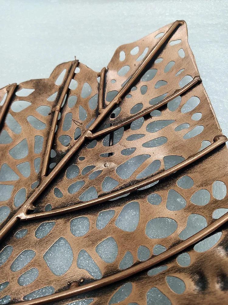 N I CREATIONS wall decor leaf in intricate metal design for stylish home decoration