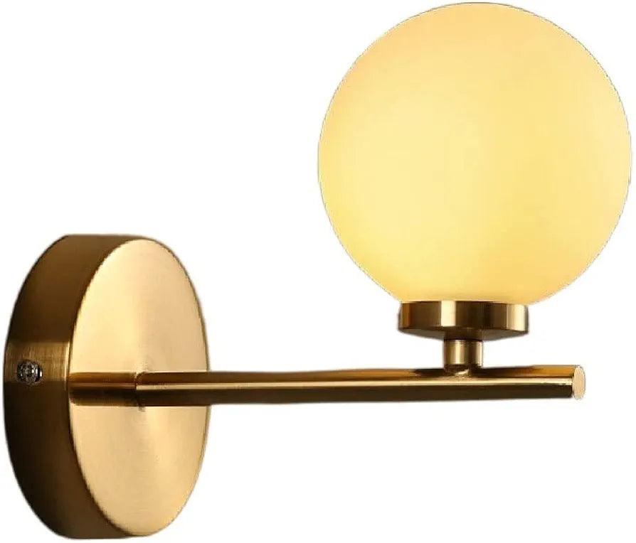 Elegant N I CREATIONS wall lamp with a round frosted globe and sleek gold finish for modern decor